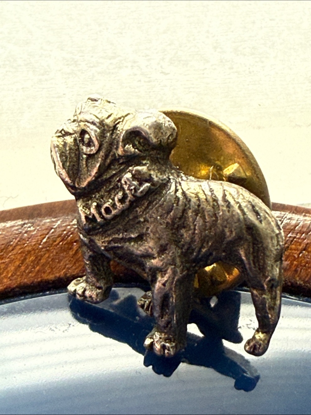 Vintage Mack bulldog pewter mini tie tac lapel pin brooch micro mini adorable